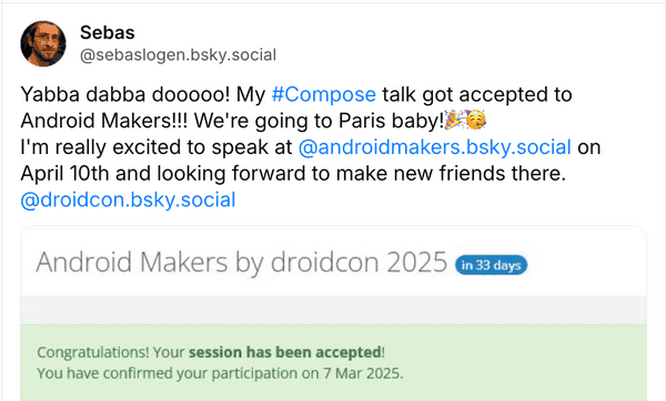 Sebastian will be speaking at Android Makers conference