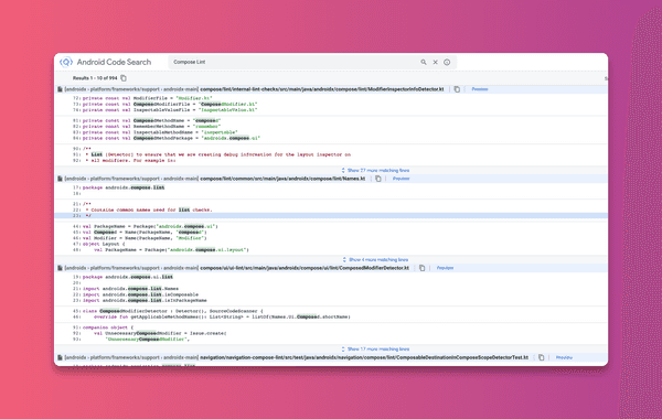 Android Code Search